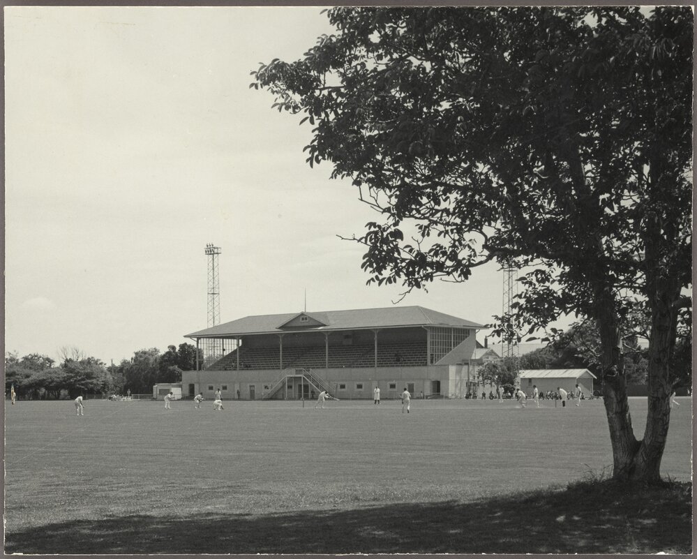 Cricket, Hutt Recreation Ground, Grandstand and Floodlight Towers