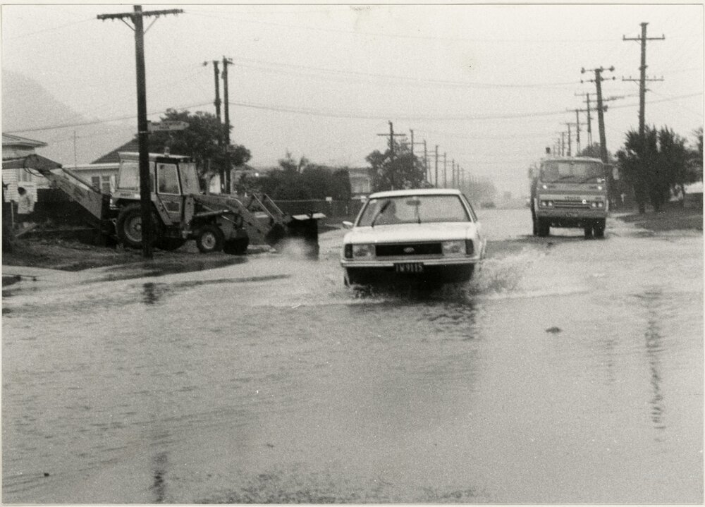 Flooded streets in Wainuiomata