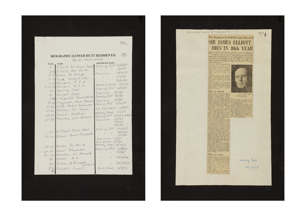 Library Clippings Books : Biography, Lower Hutt Residents (9684)