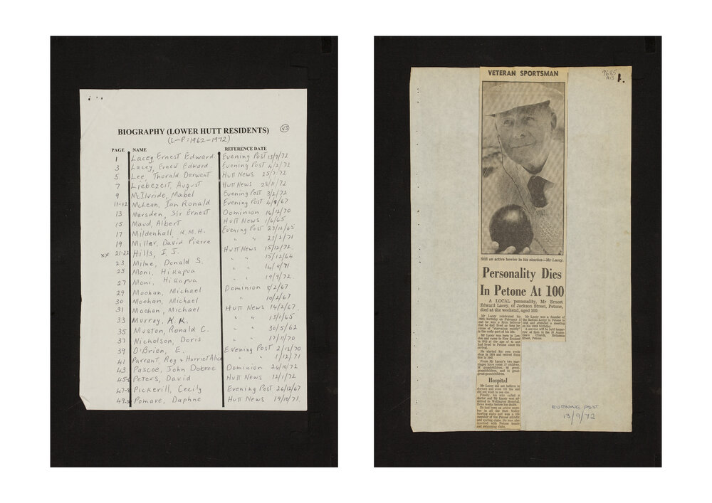 Library Clippings Books : Biography, Lower Hutt Residents (9685)