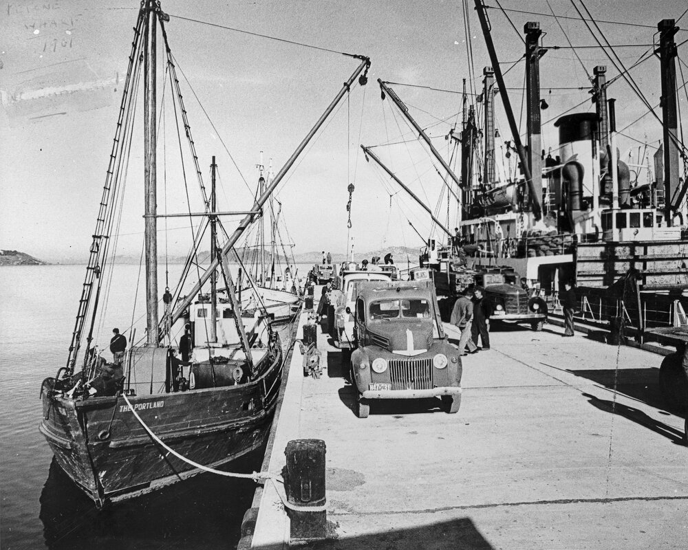 Petone Wharf with shipping