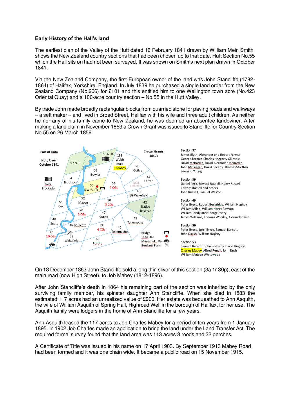 Early History of the Hall's Land