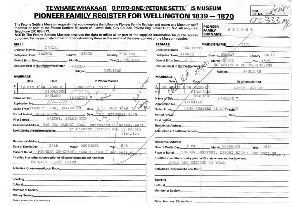 Pioneer Family Register : Wright