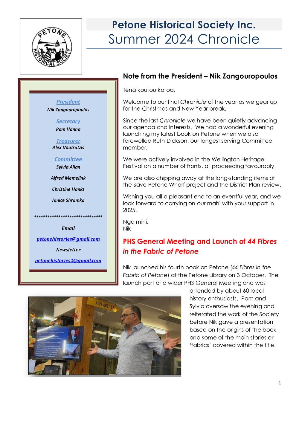 Chronicle (Petone Historical Society) Summer 2024