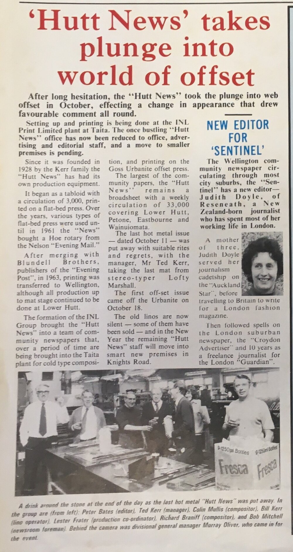 'Hutt News' takes plunge into world of offset