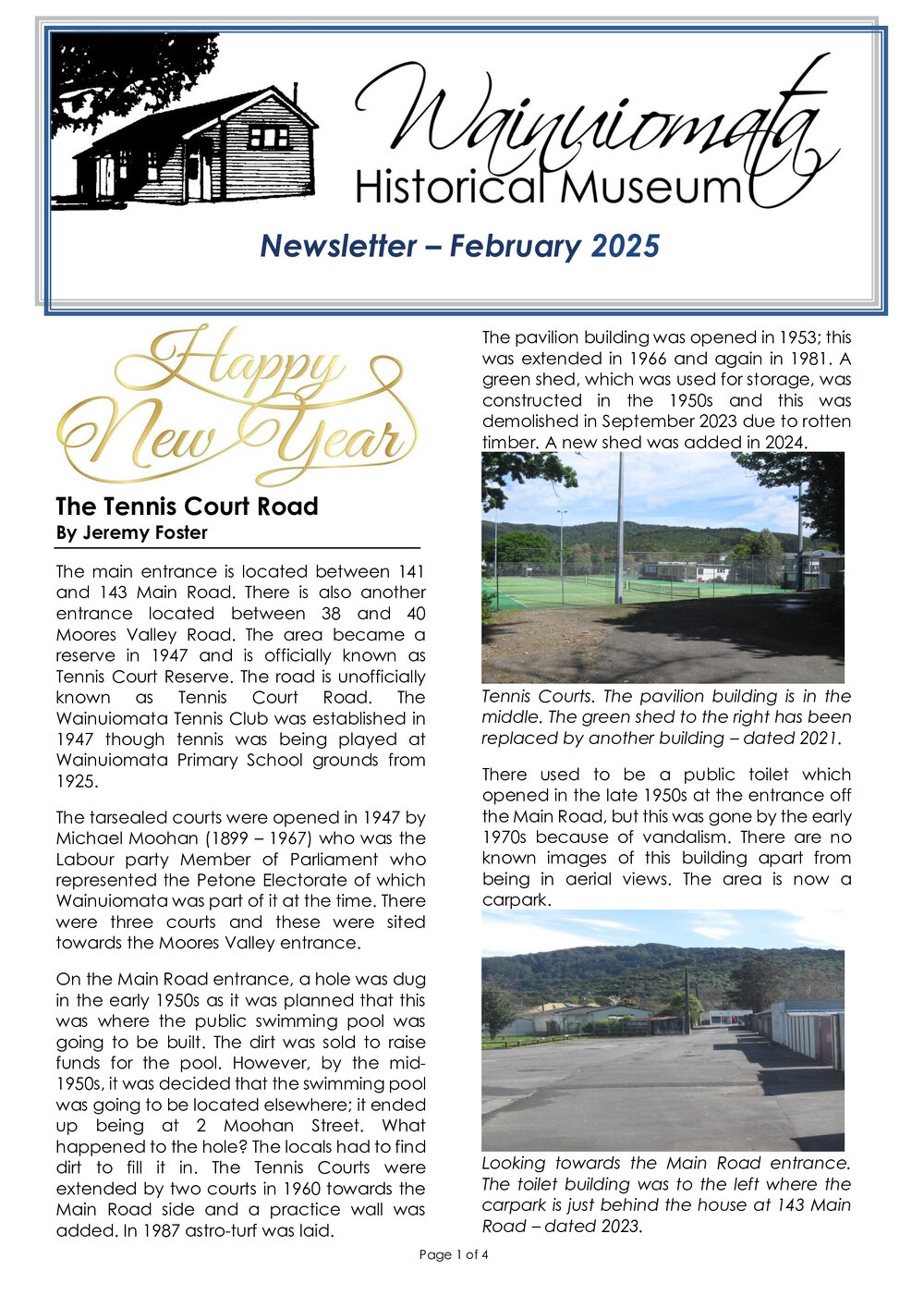 Newsletter (Wainuiomata Historical Museum) February 2025