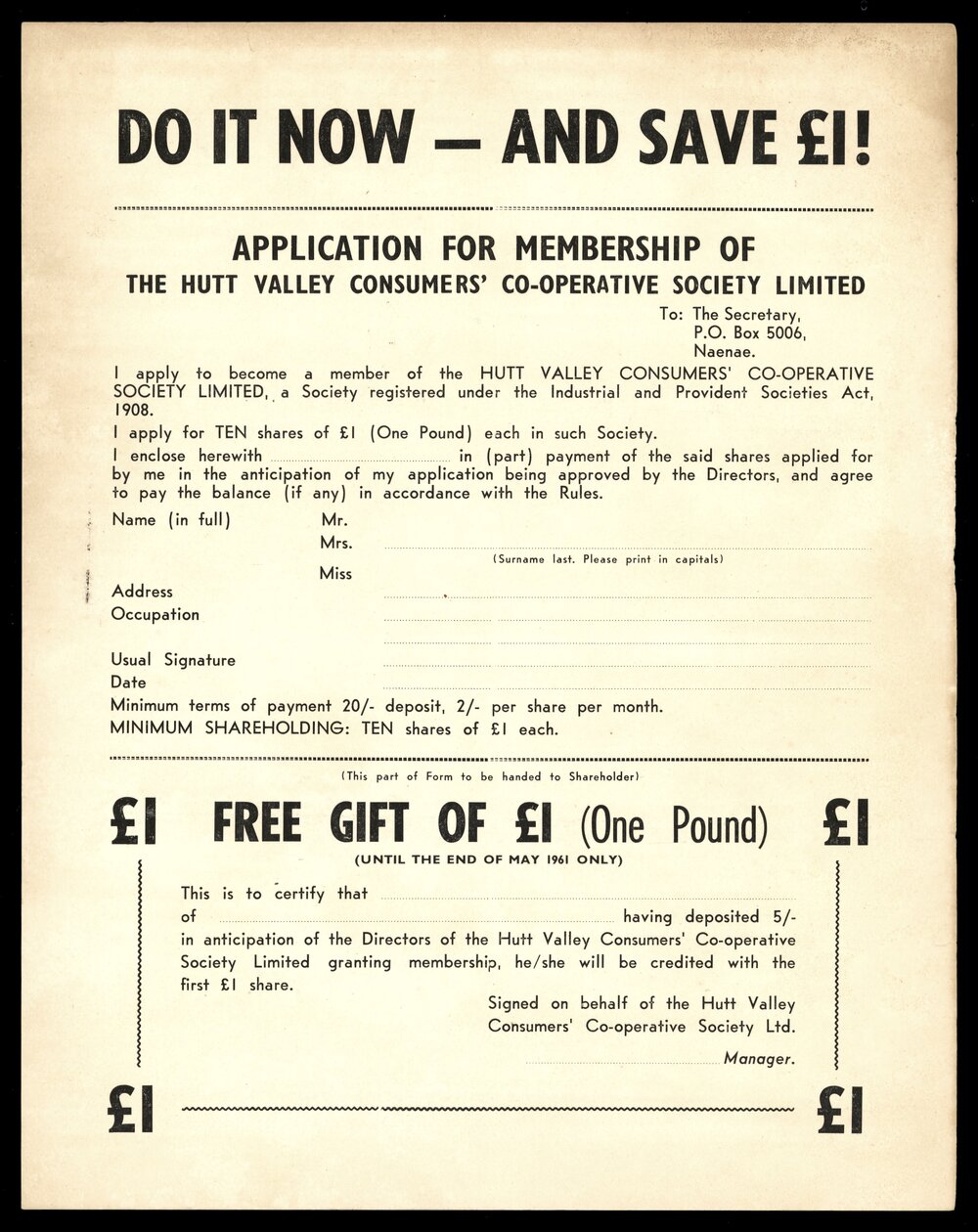 Application for membership