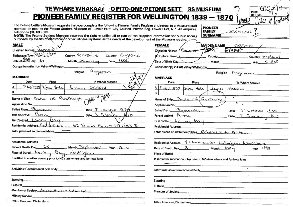 Pioneer Family Register : Jackson