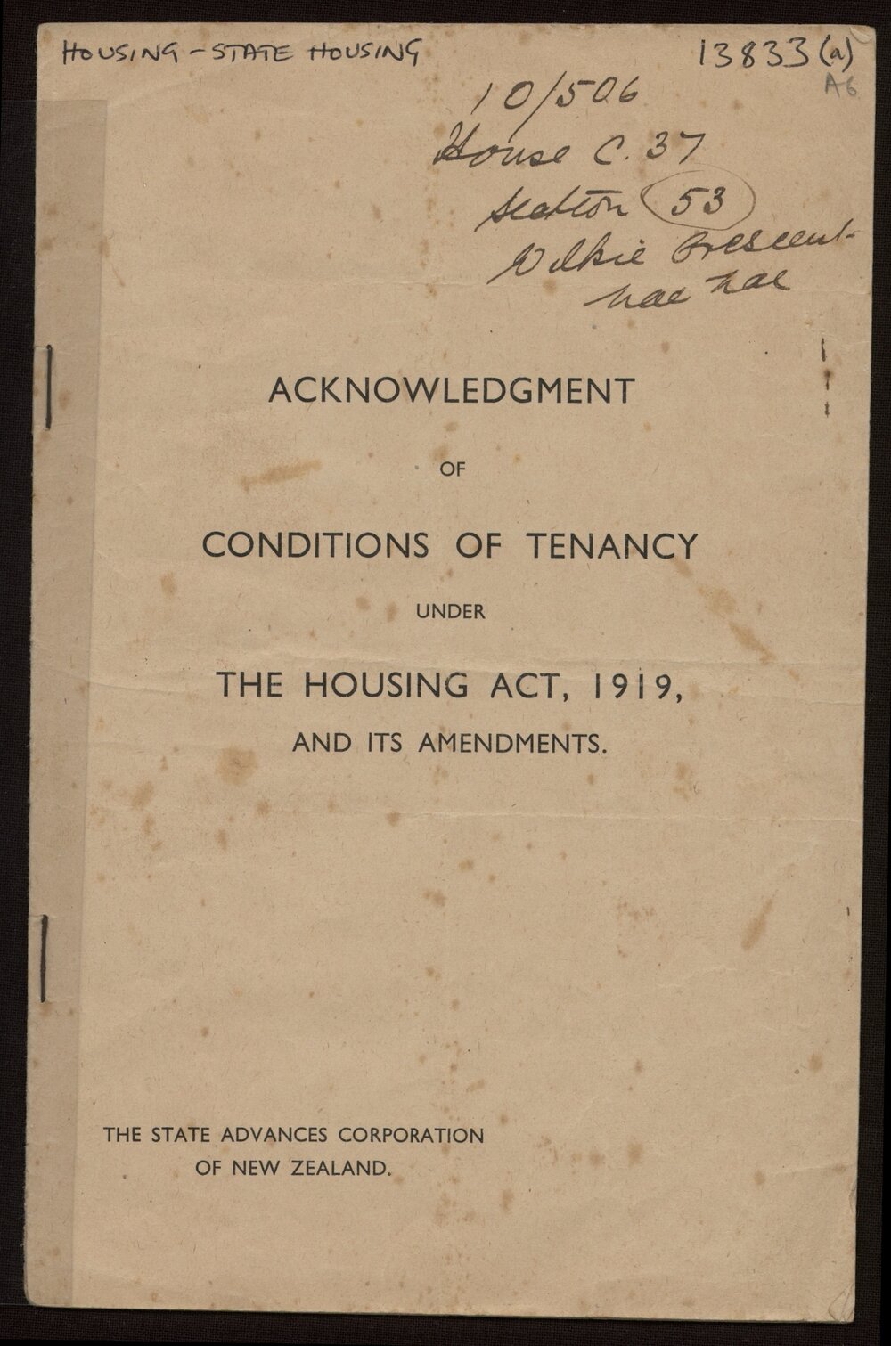 Acknowledgment of Conditions of Tenancy