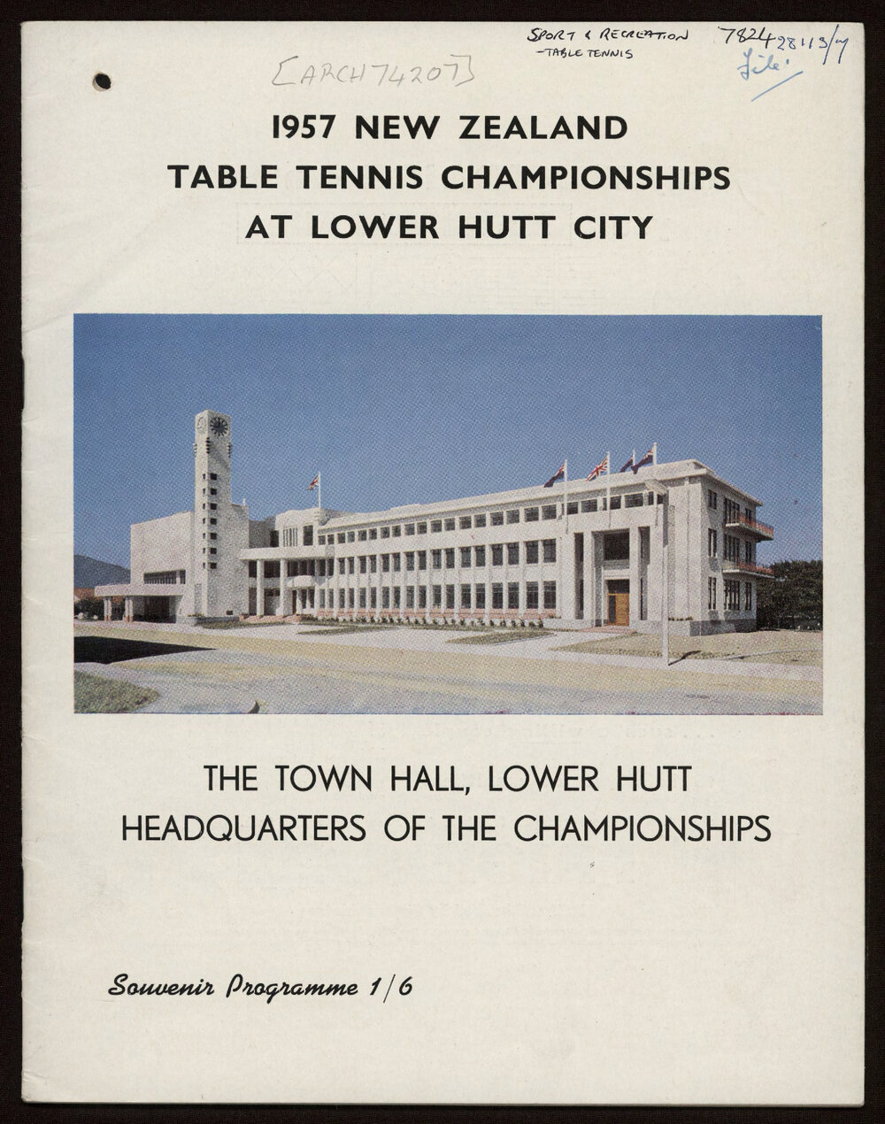 1957 New Zealand Table Tennis Championships at Lower Hutt City