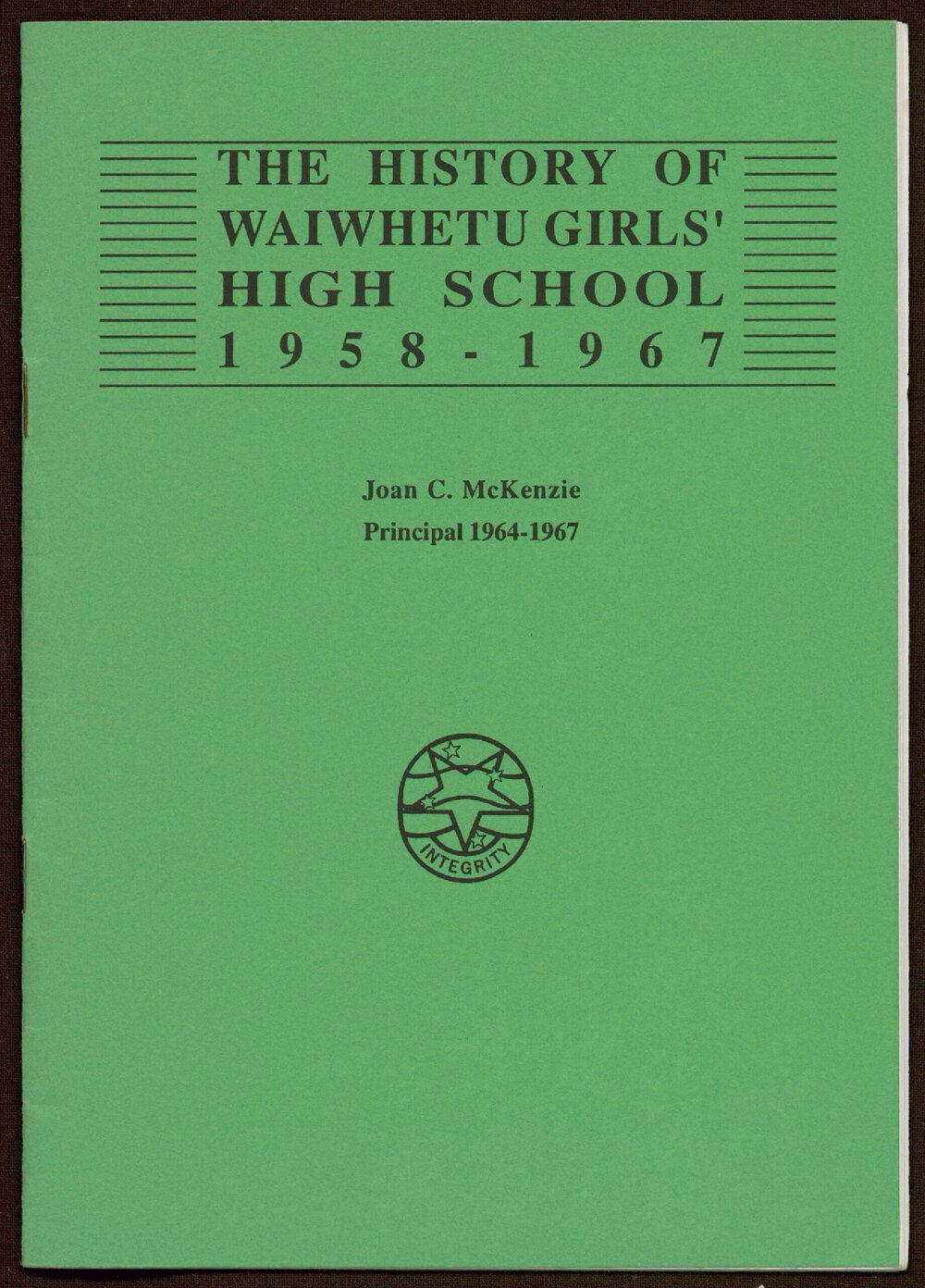 The History of Waiwhetu Girls' School : 1958-1967