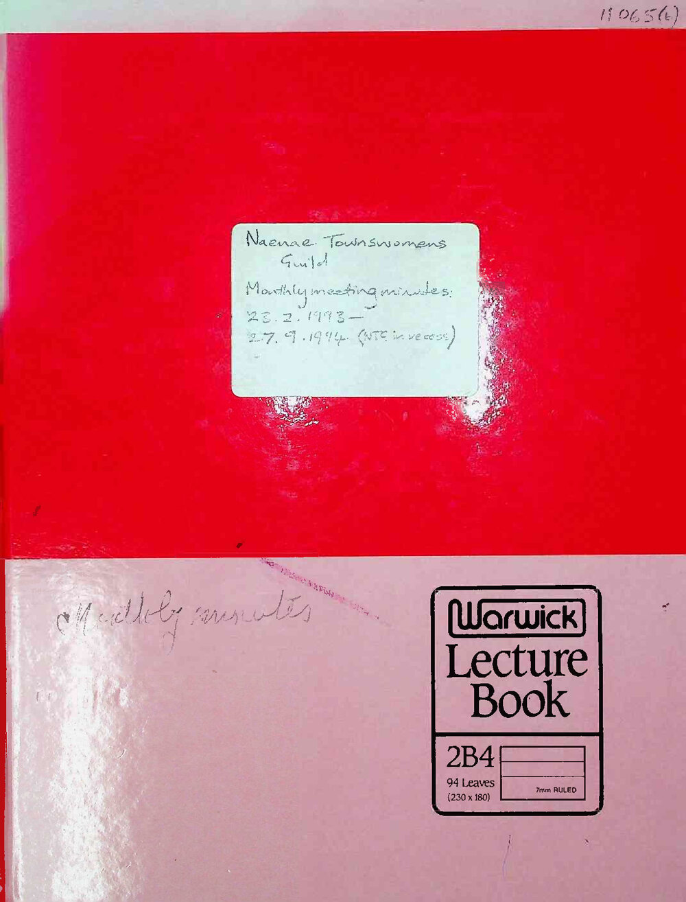 Naenae Townswomens Guild : Monthly Meeting Minutes