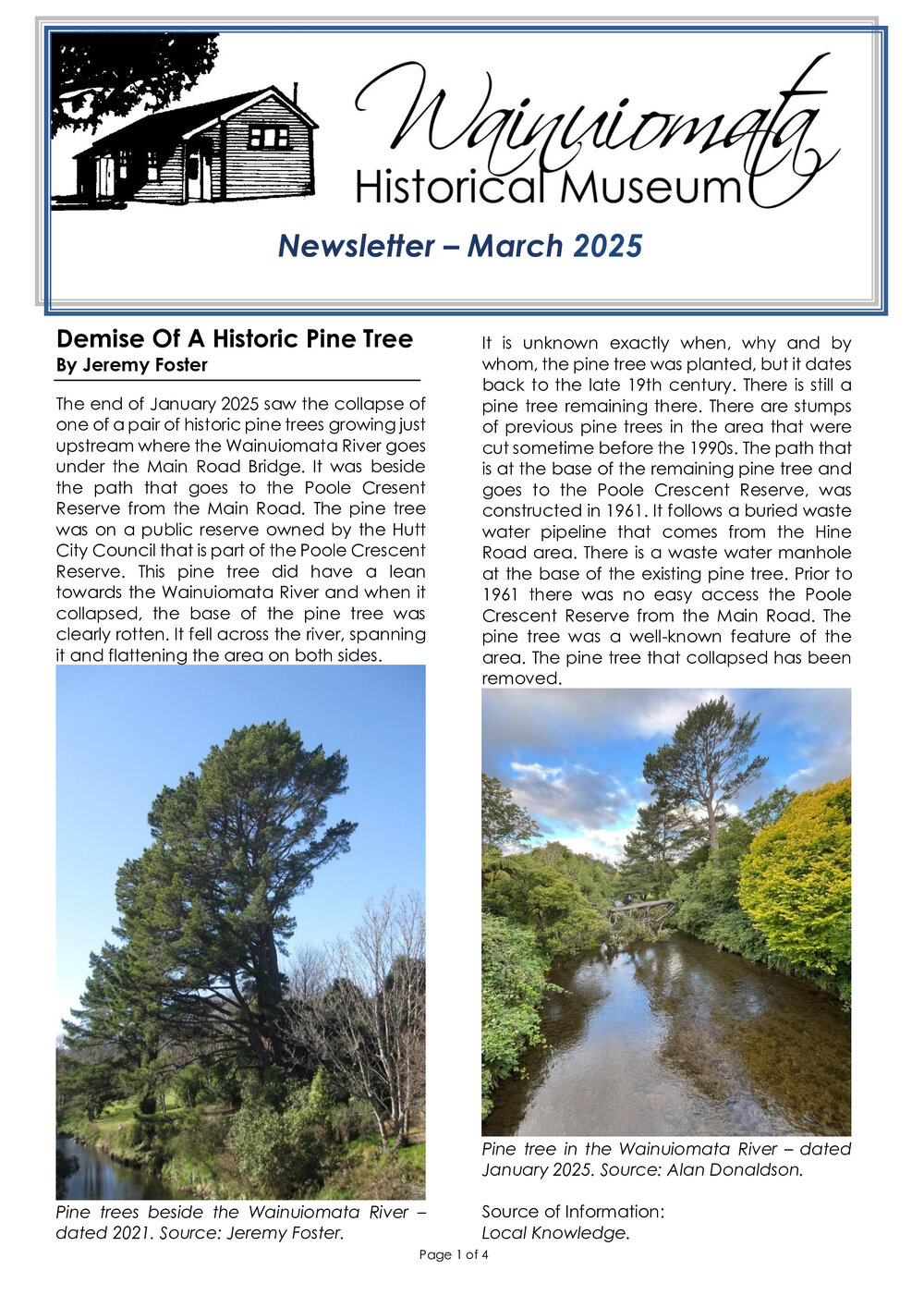 Newsletter (Wainuiomata Historical Museum) March 2025