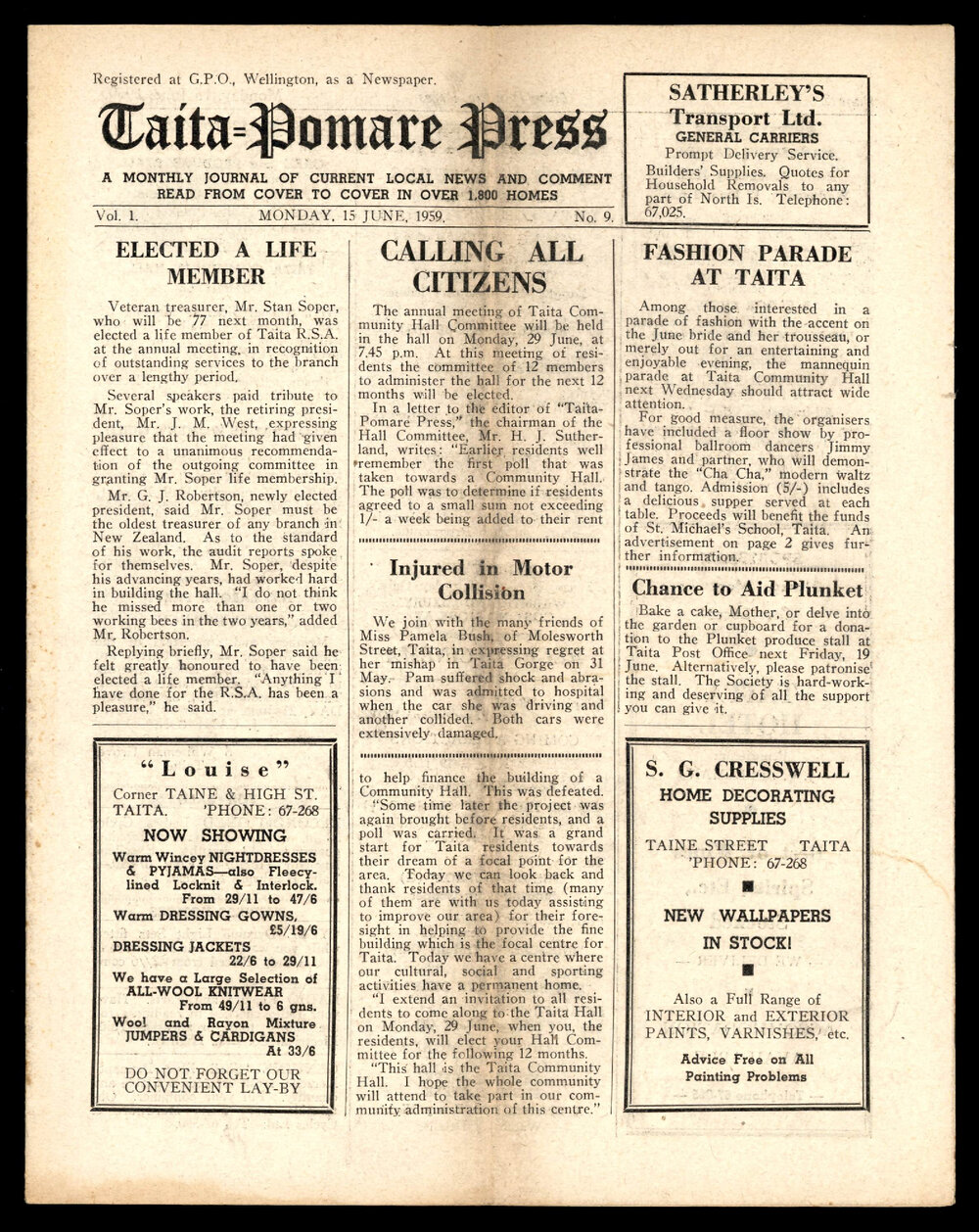 Taita Pomare Press 1959 Jun 15