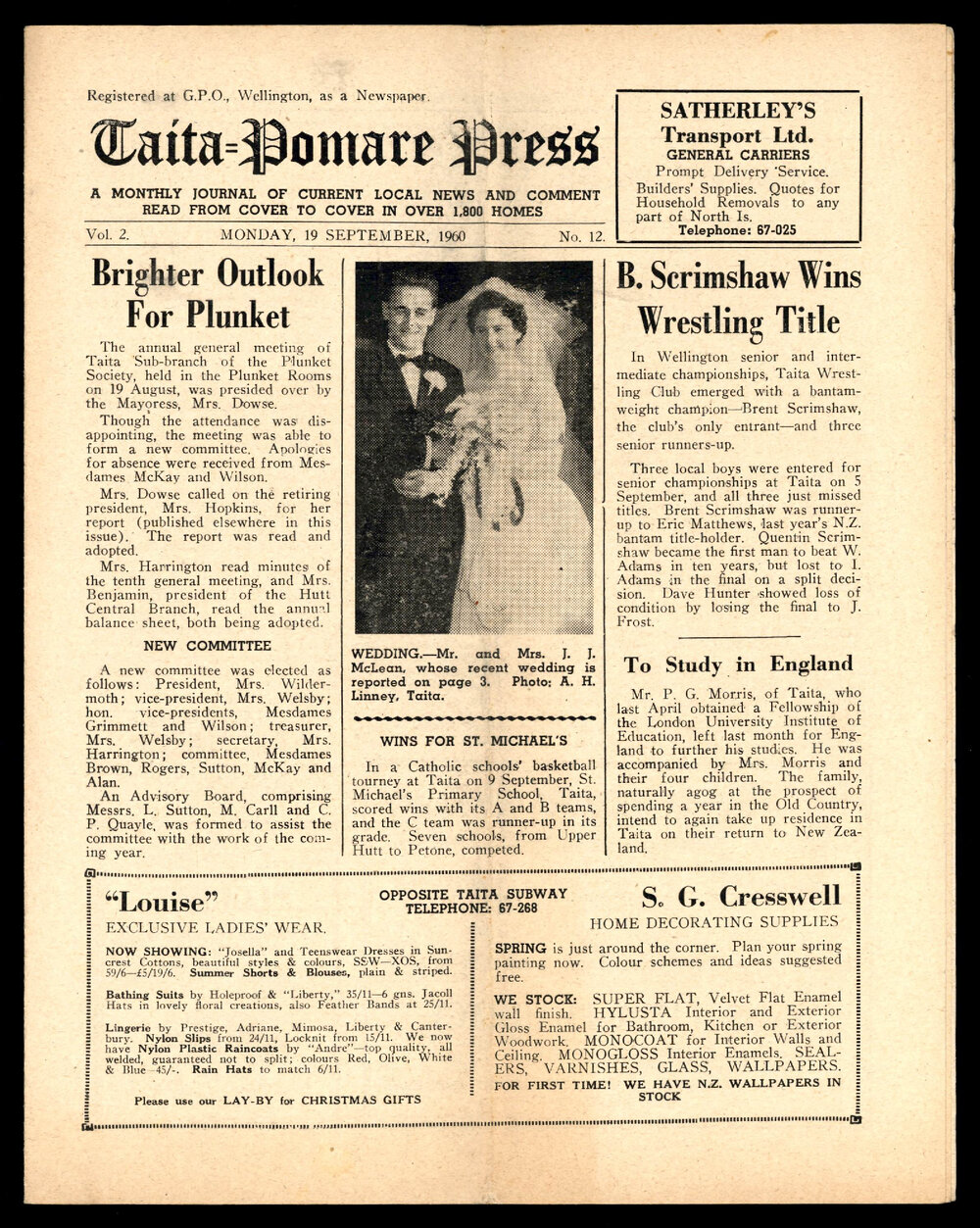 Taita Pomare Press 1960 Sep 19
