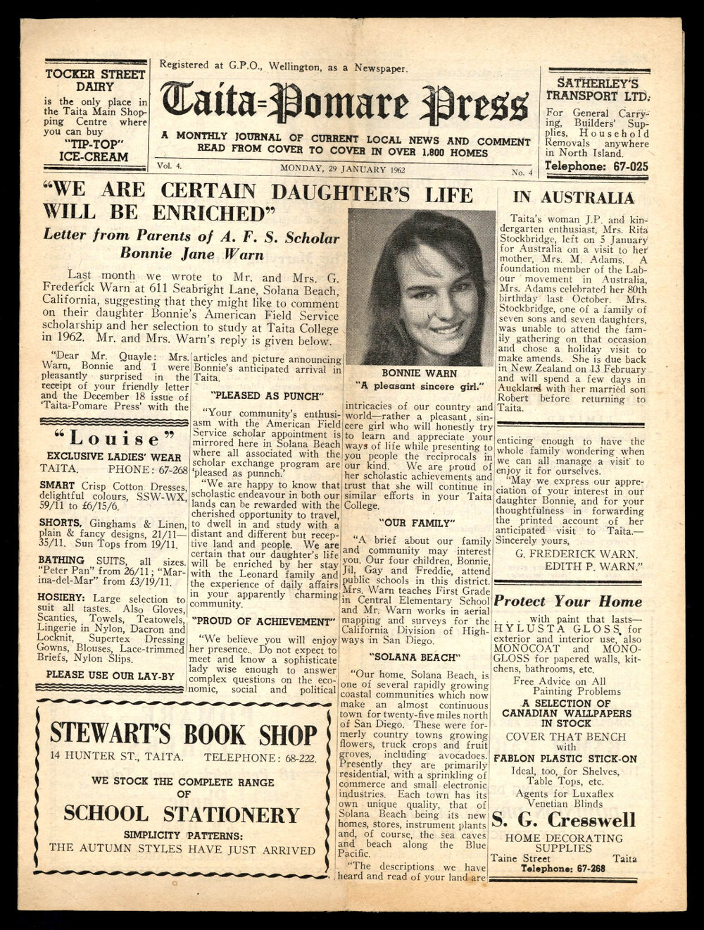 Taita Pomare Press 1962 Jan 29