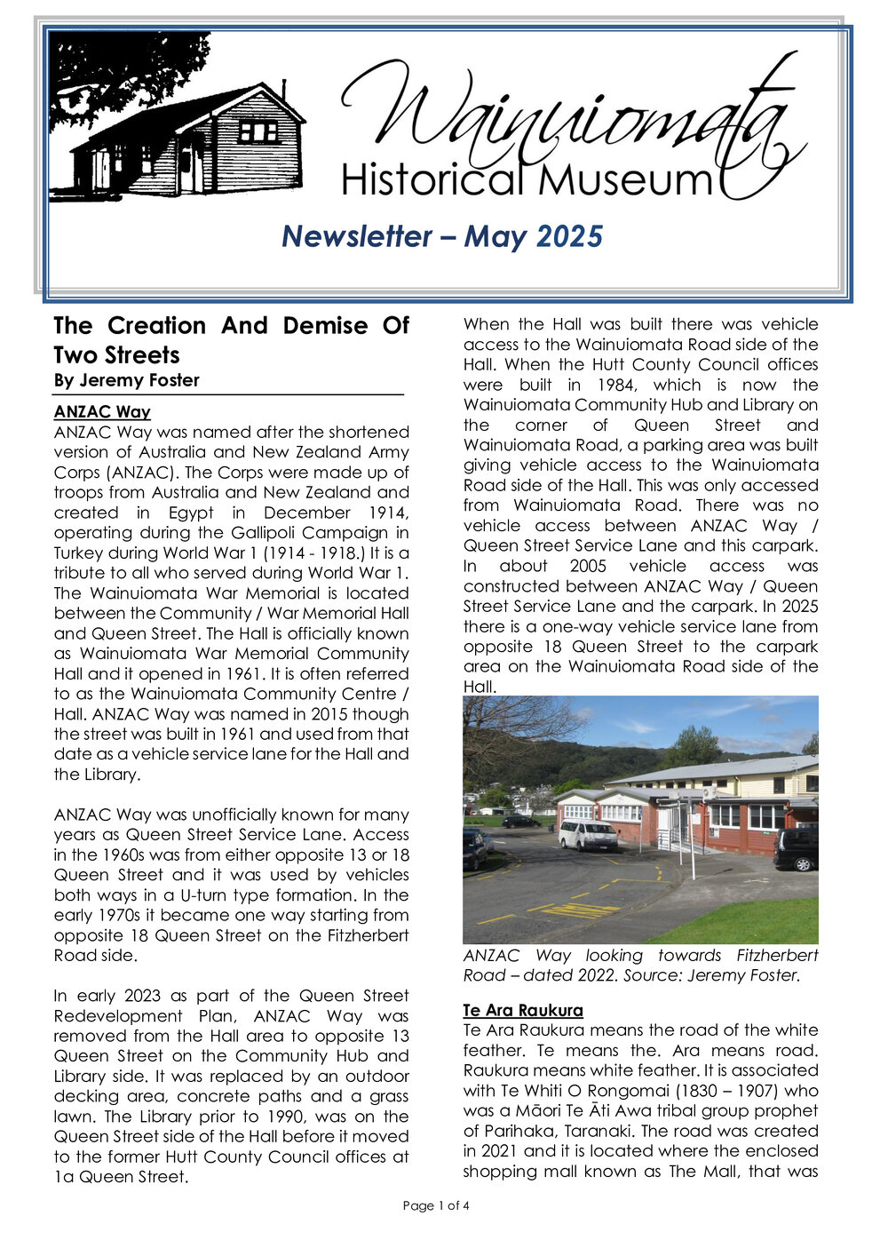 Newsletter (Wainuiomata Historical Museum) May 2025