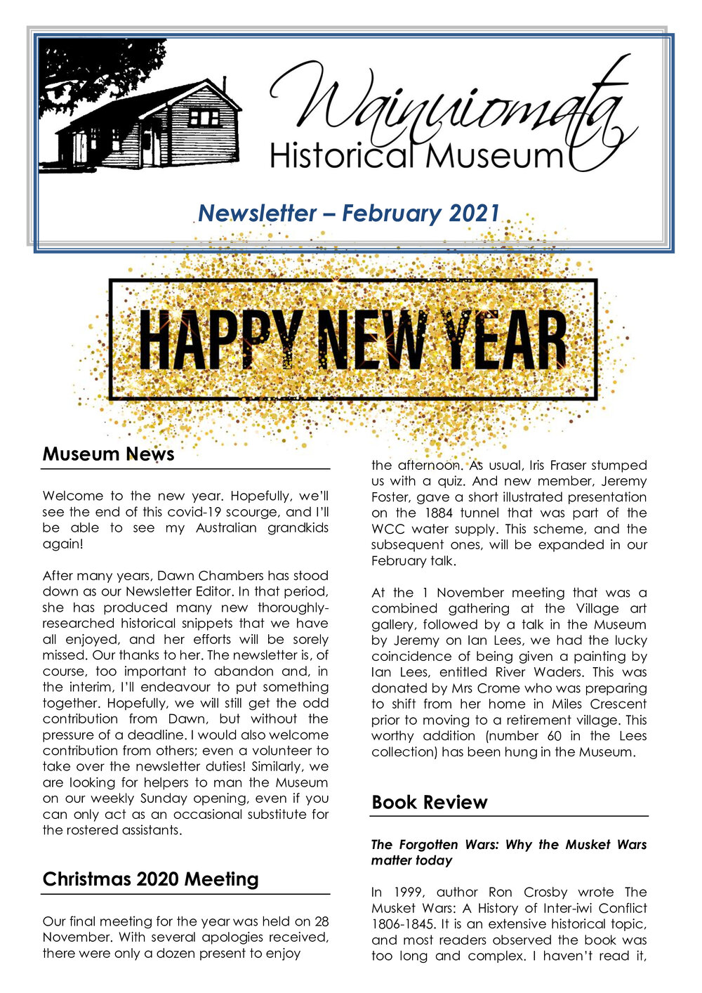 Newsletter (Wainuiomata Historical Museum) February 2021