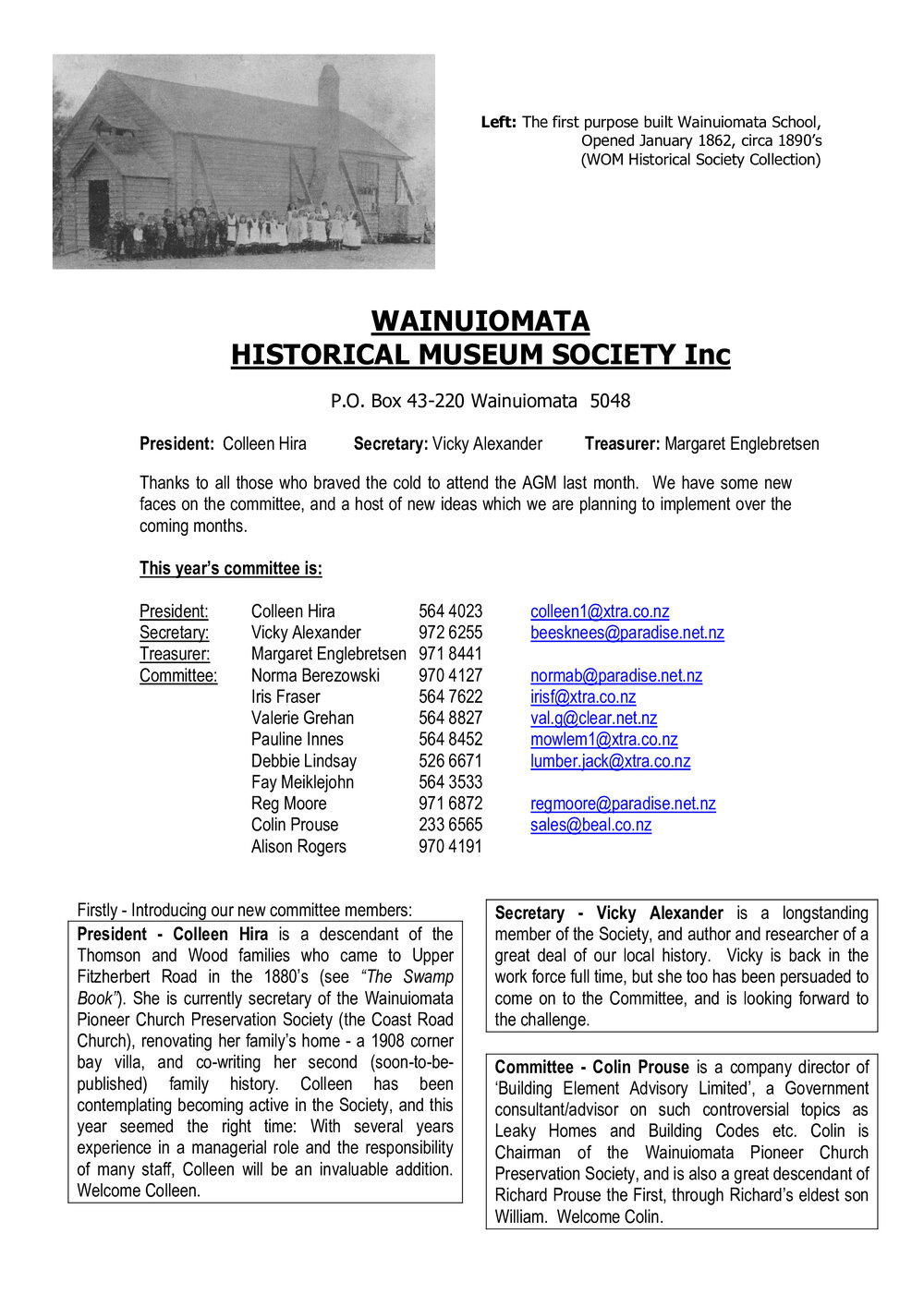 Newsletter (Wainuiomata Historical Museum) June 2008
