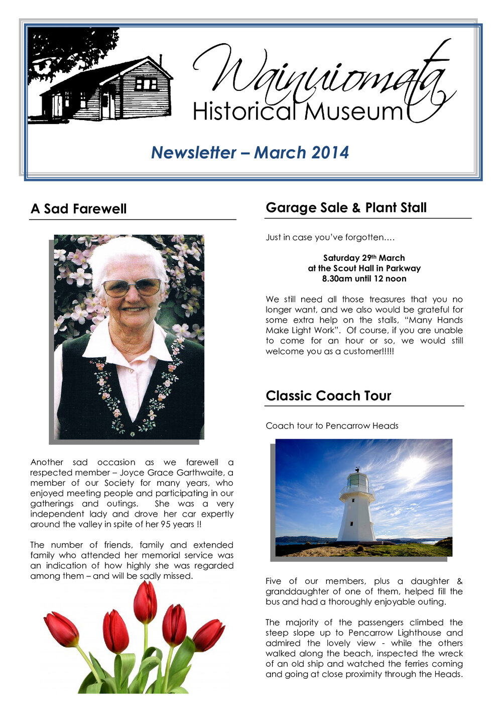 Newsletter (Wainuiomata Historical Museum) March 2014