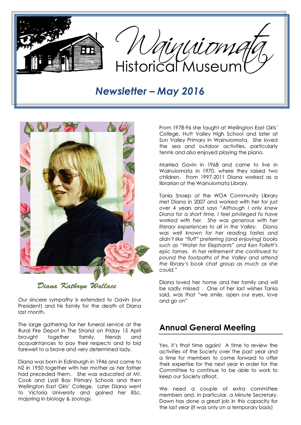 Newsletter (Wainuiomata Historical Museum) May 2016