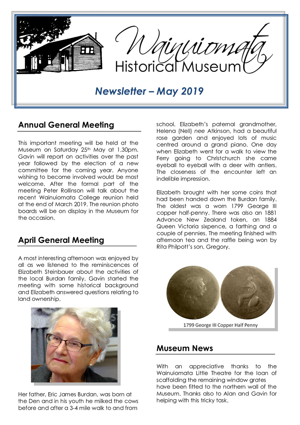 Newsletter (Wainuiomata Historical Museum) May 2019
