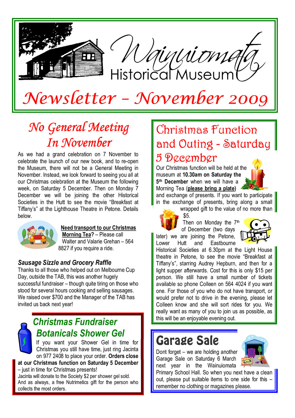 Newsletter (Wainuiomata Historical Museum) November 2009