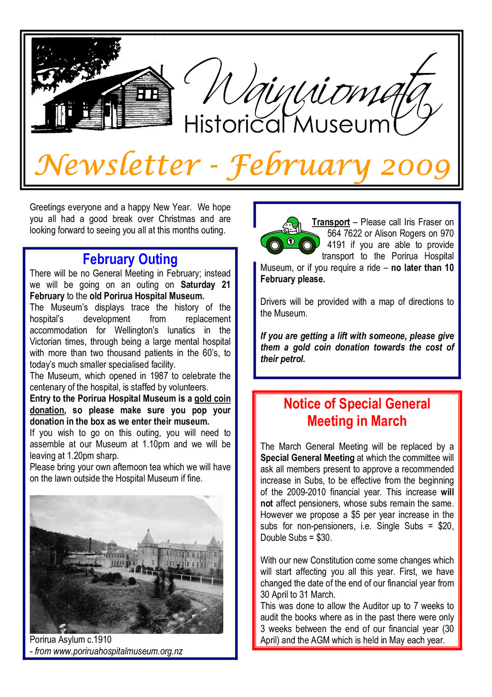 Newsletter (Wainuiomata Historical Museum) February 2009