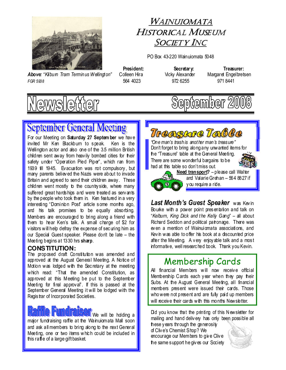 Newsletter (Wainuiomata Historical Museum) September 2008