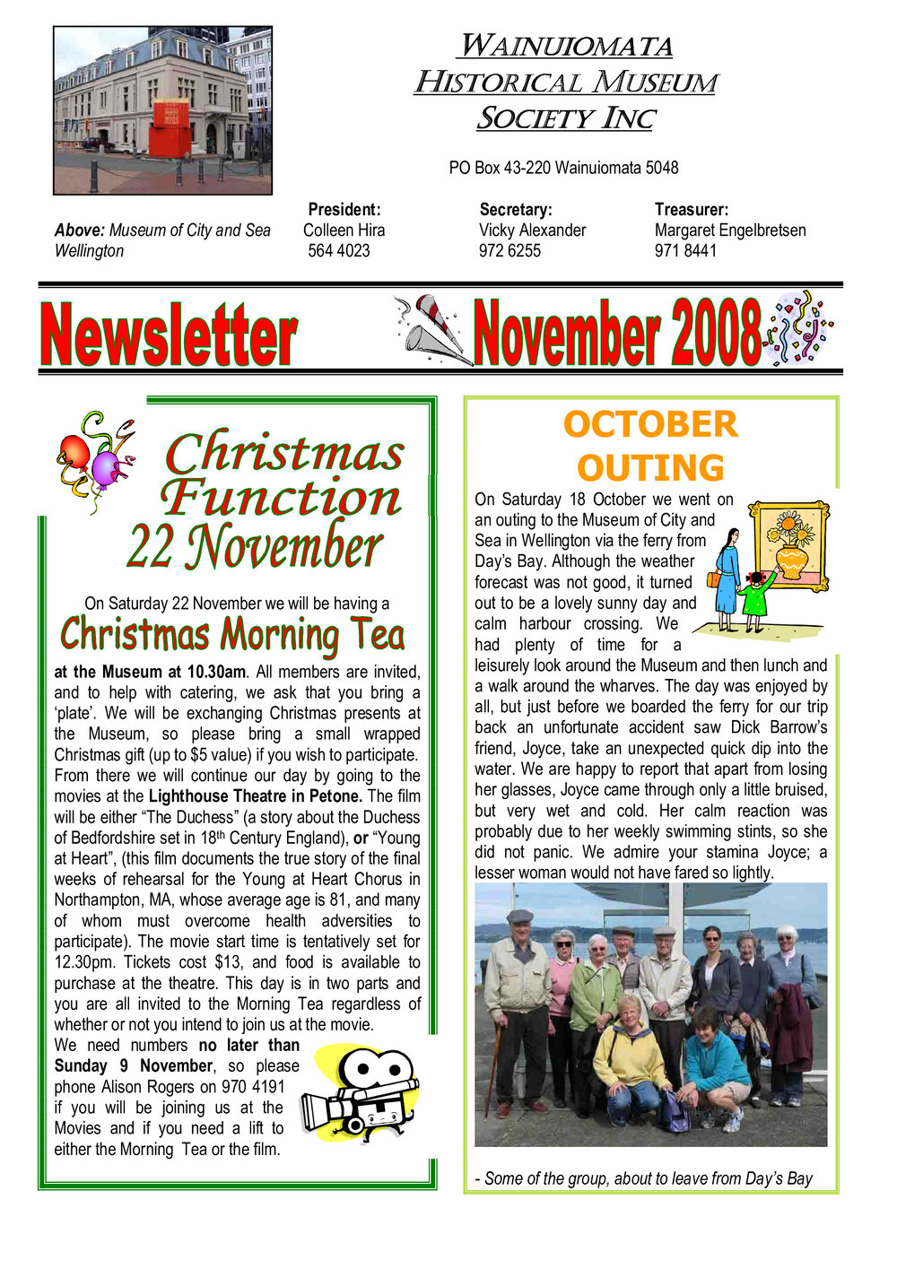 Newsletter (Wainuiomata Historical Museum) November 2008