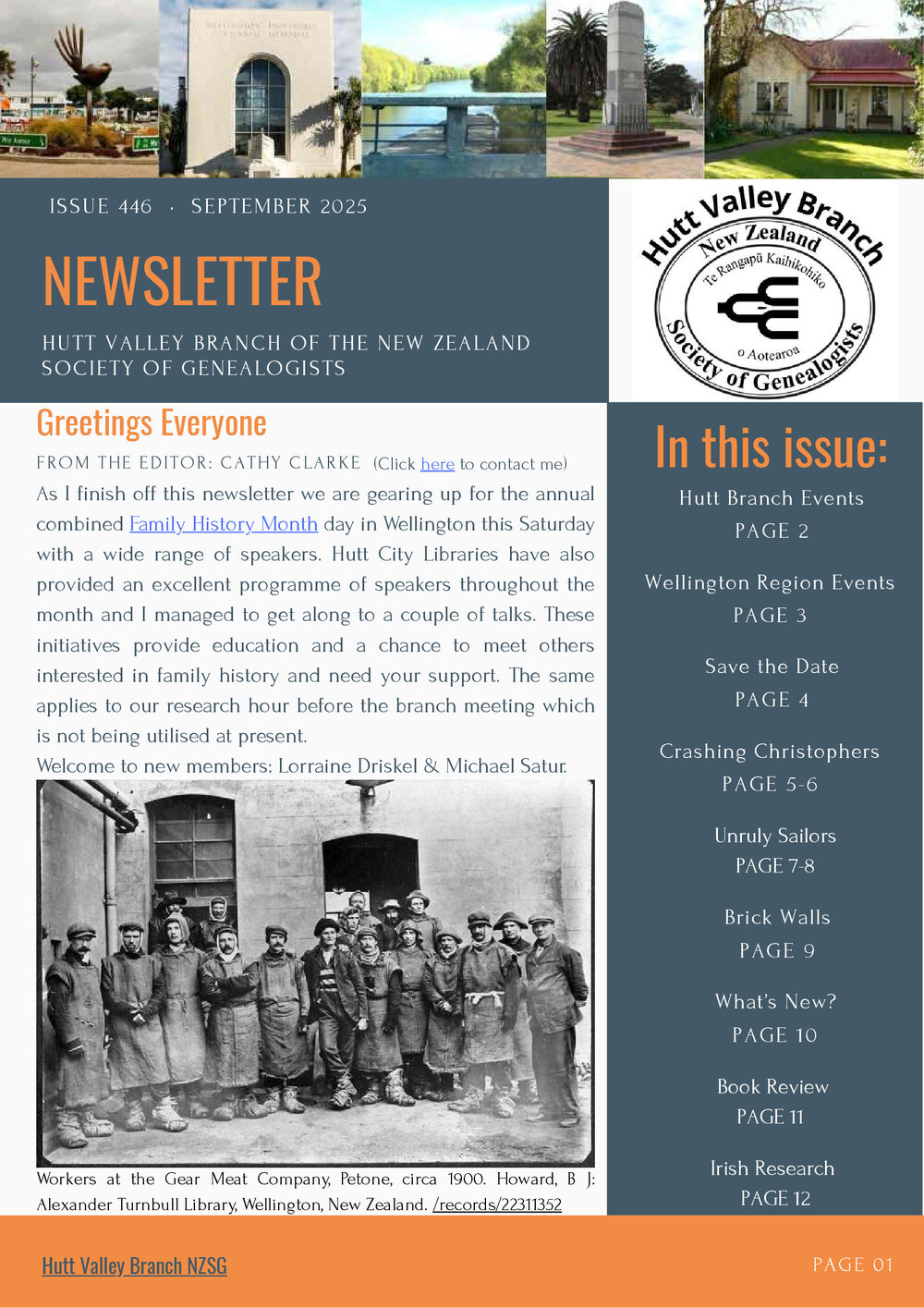 Newsletter (NZ Society of Genealogists, Hutt Valley Branch) 446