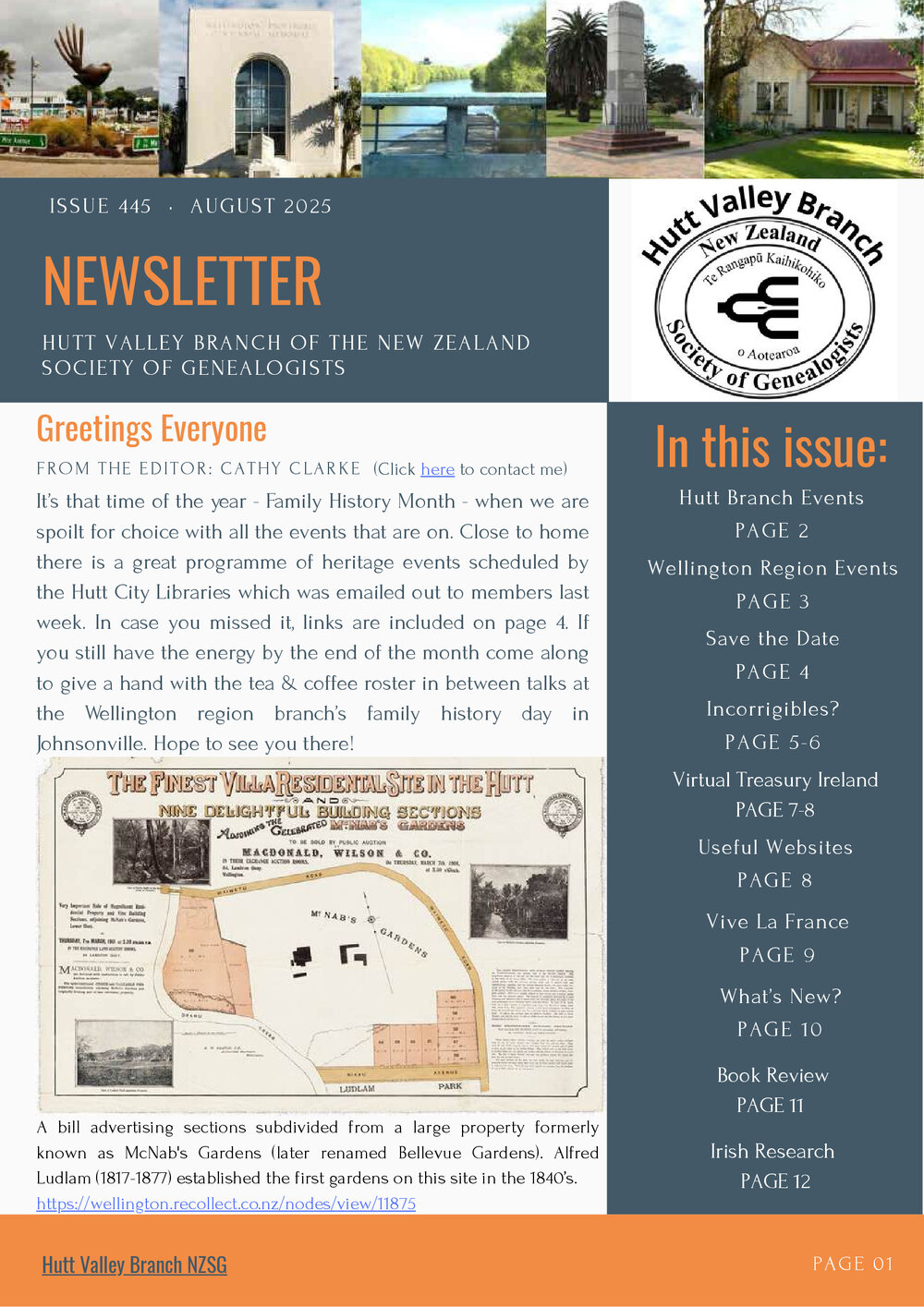 Newsletter (NZ Society of Genealogists, Hutt Valley Branch) 445