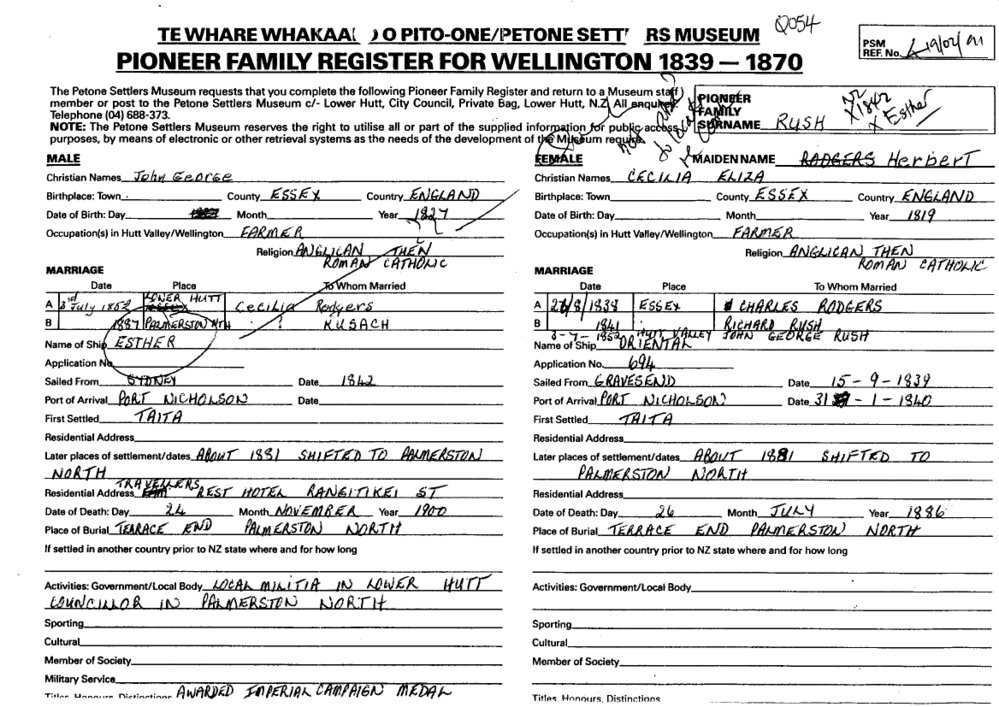 Pioneer Family Register : Rush