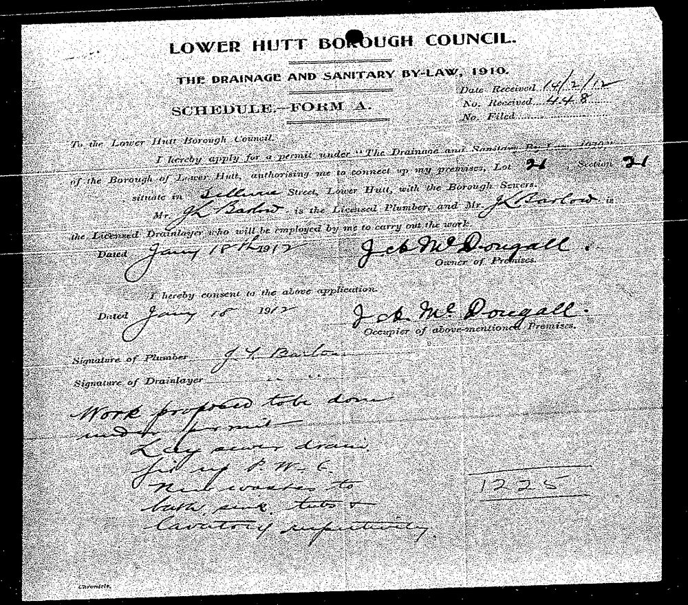 Application for Drainage and Sanitation Permit : 14 Bellevue Road