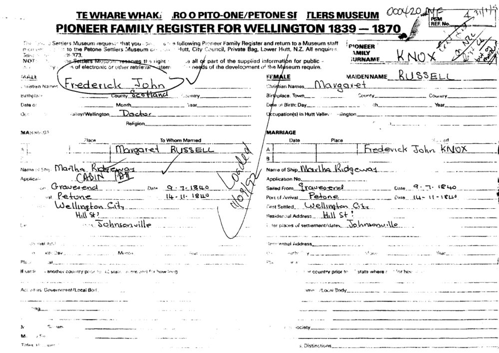 Pioneer Family Register : Knox
