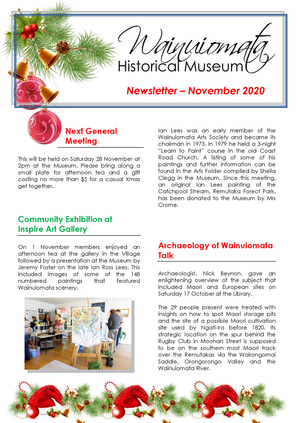 Newsletter (Wainuiomata Historical Museum) November 2020