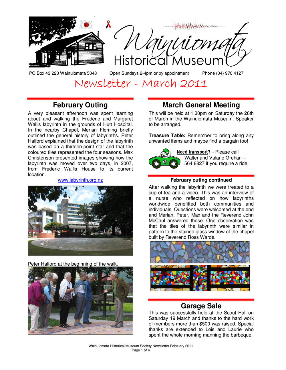 Newsletter (Wainuiomata Historical Museum) March 2011