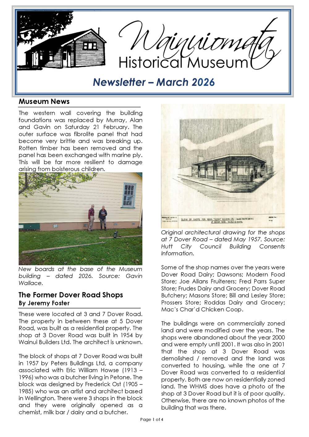 Newsletter (Wainuiomata Historical Museum) March 2026
