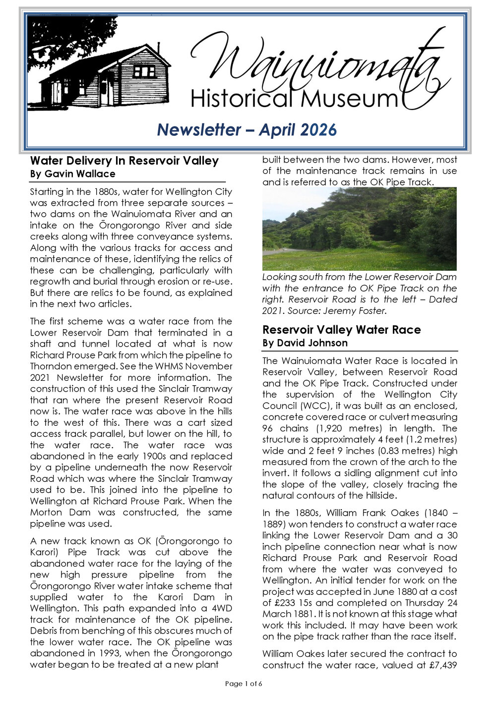 Newsletter (Wainuiomata Historical Museum) April 2026