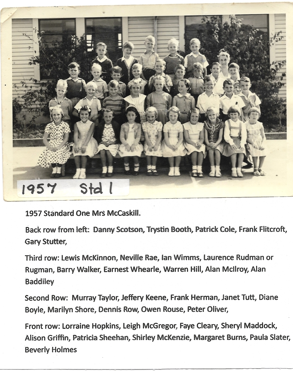 Taita Central School class photo 1957, Standard 1