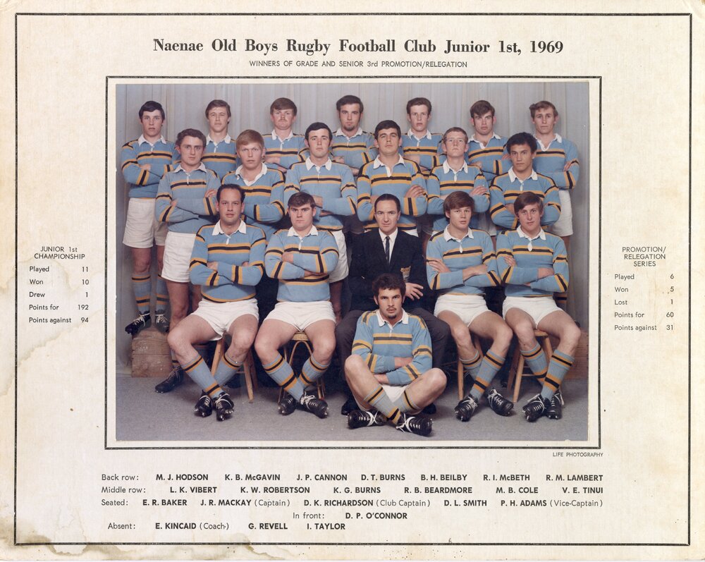Naenae Old Boys Rugby Football Club Junior 1st 1969