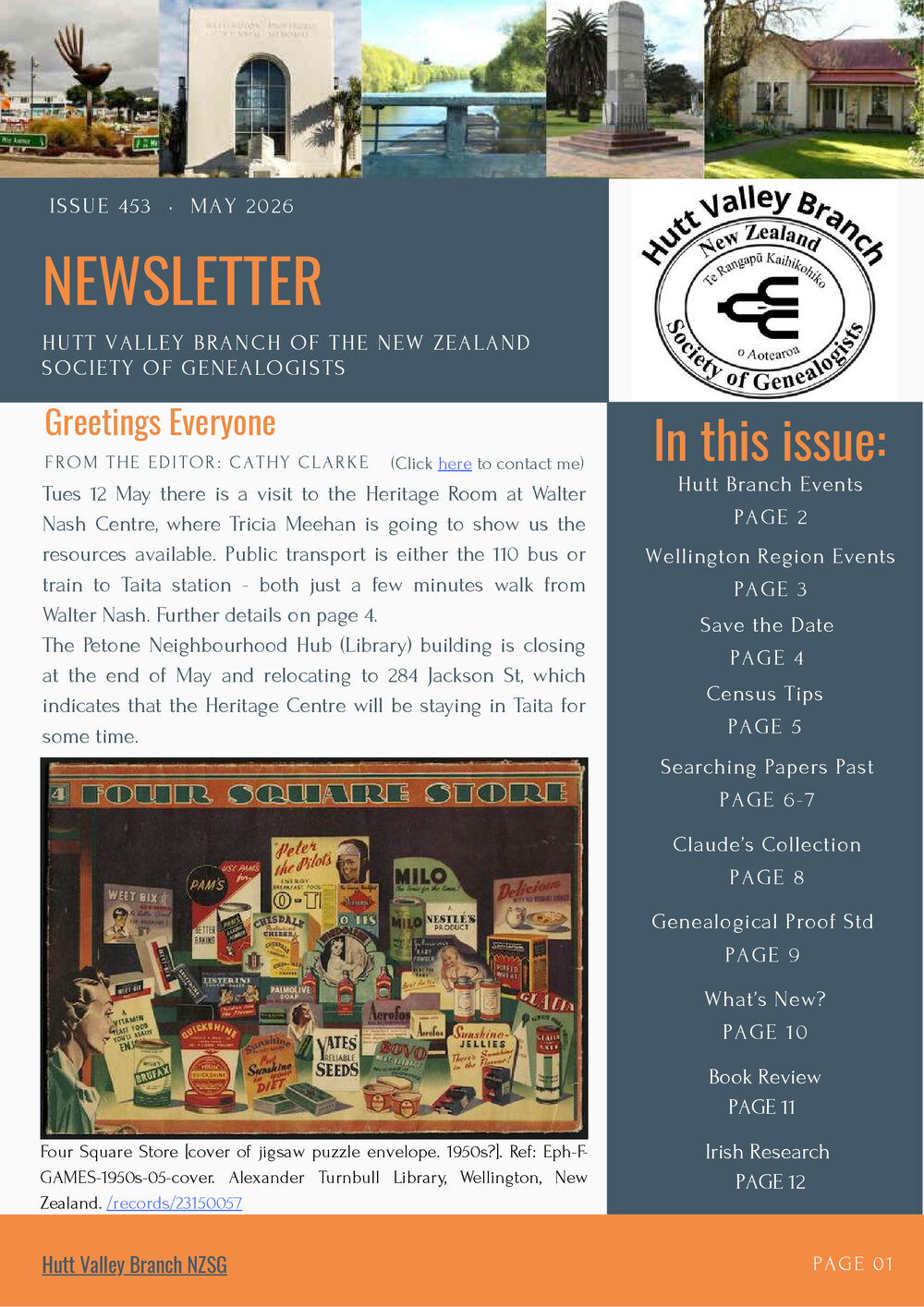 Newsletter (NZ Society of Genealogists Hutt Valley Branch)