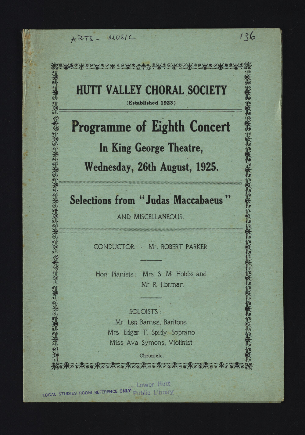 Programme of Eighth Concert 