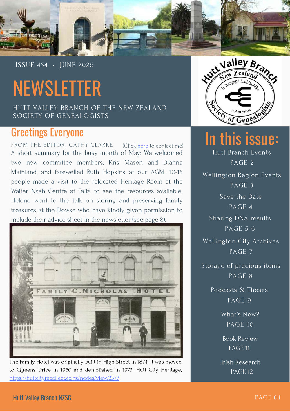 Newsletter (NZ Society of Genealogists Hutt Valley Branch)