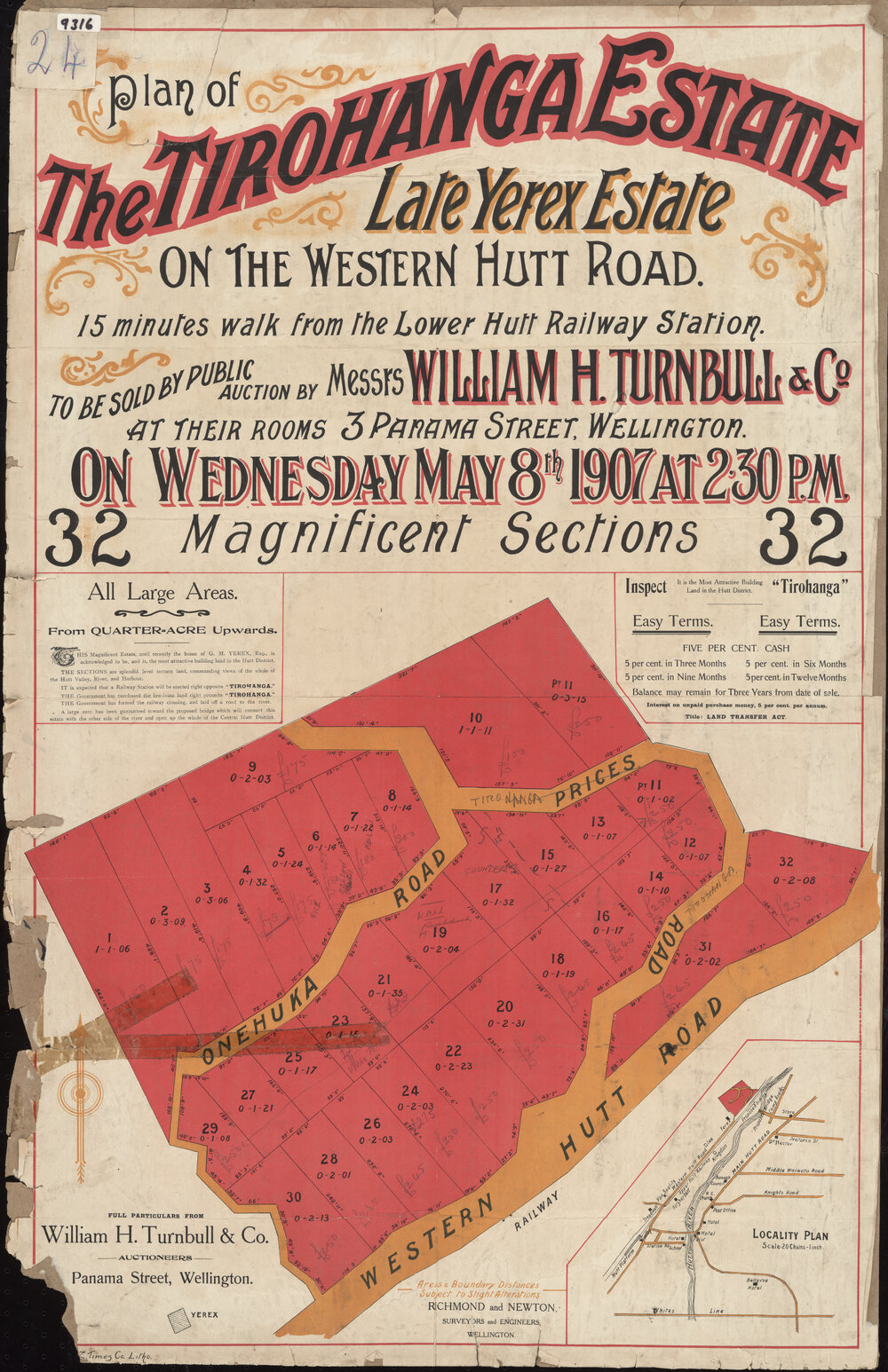 Plan of the Tirohanga Estate
