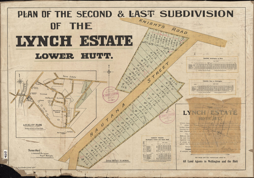 Plan of the Second &amp; Last Subdivision of the Lynch Estate