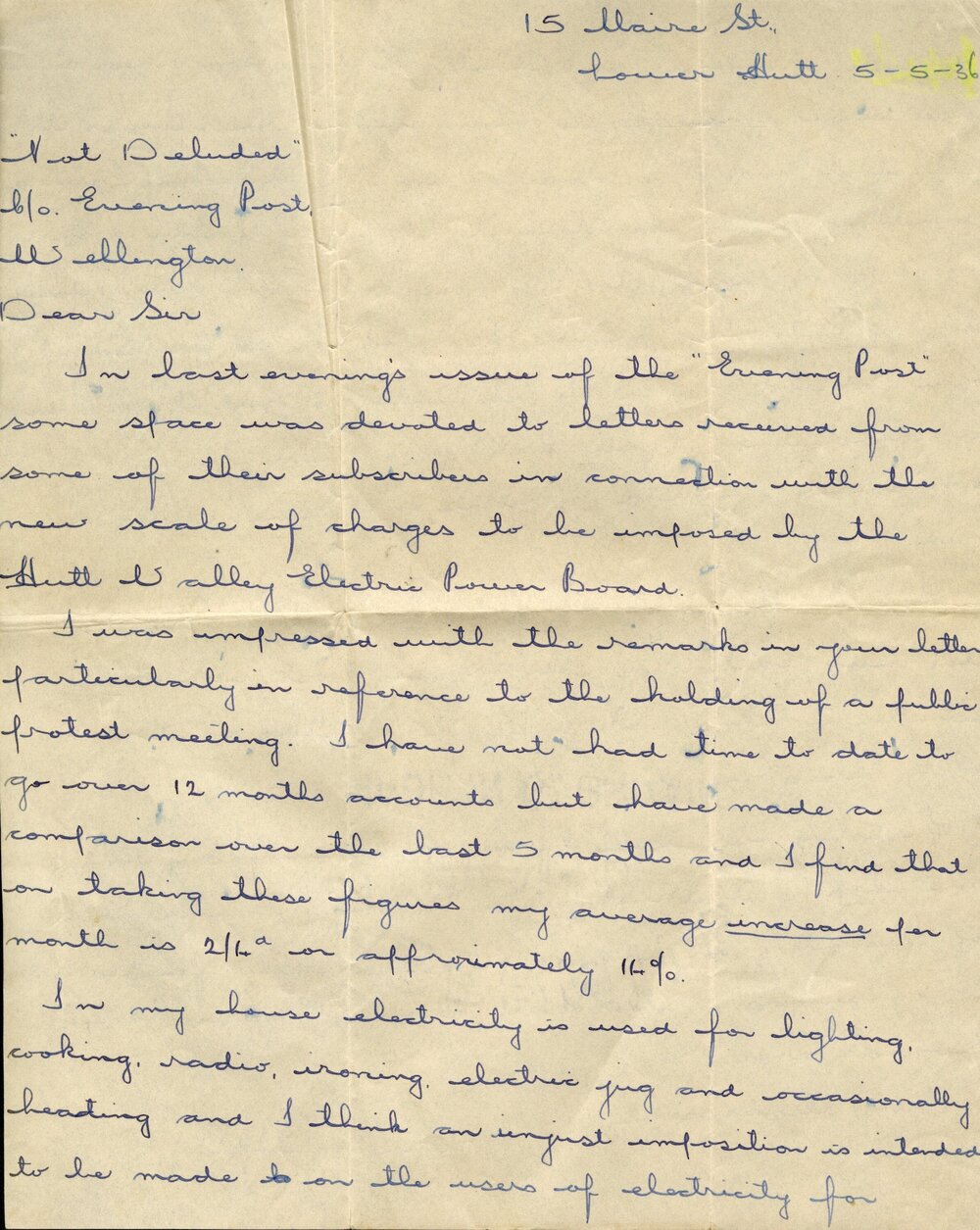 Letter from H.H. Elmes