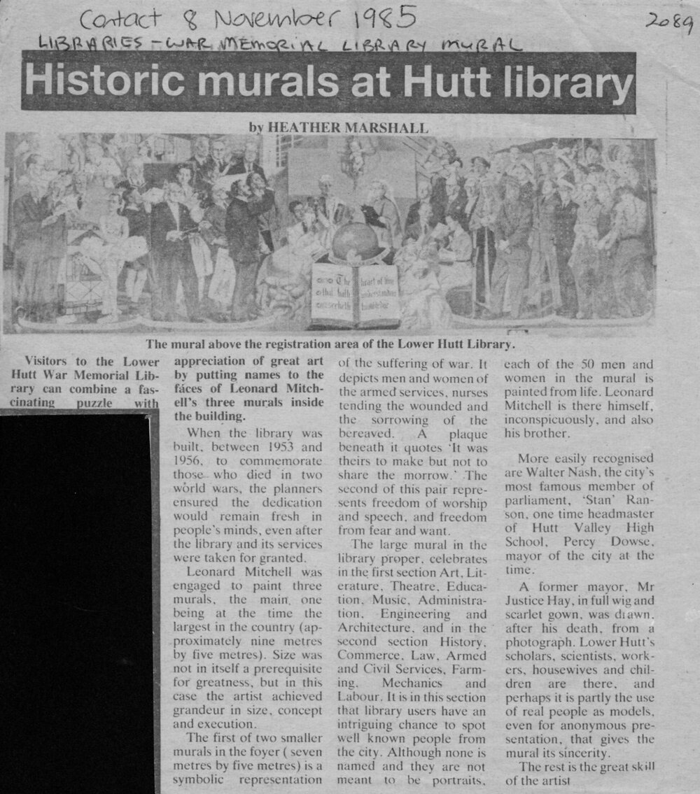 Historic Murals at Hutt Library