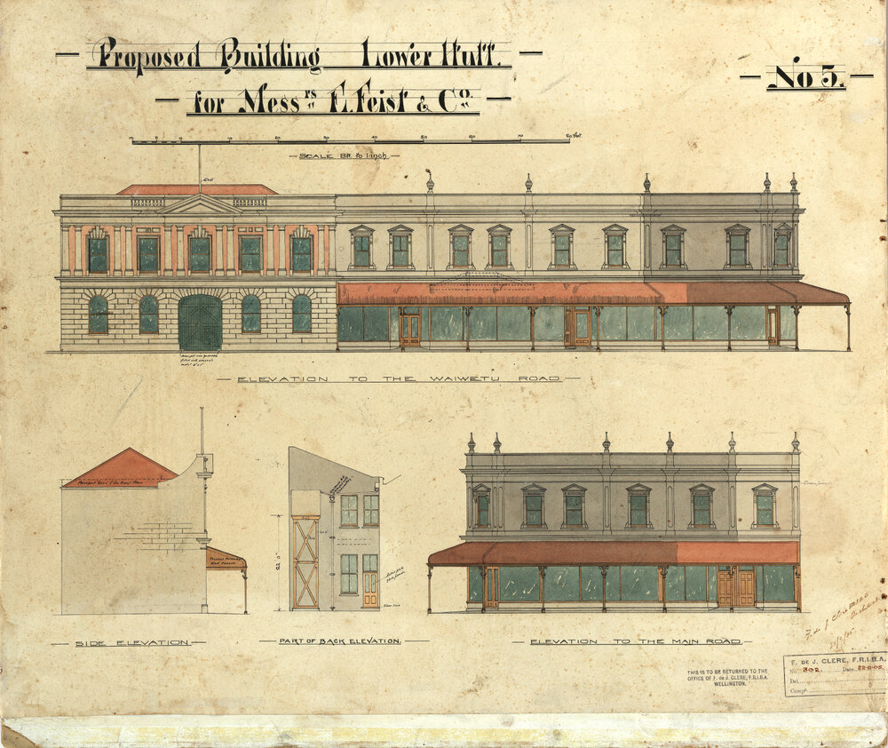 Proposed Building, Lower Hutt for Mess'rs F. Feist &amp; Co.  