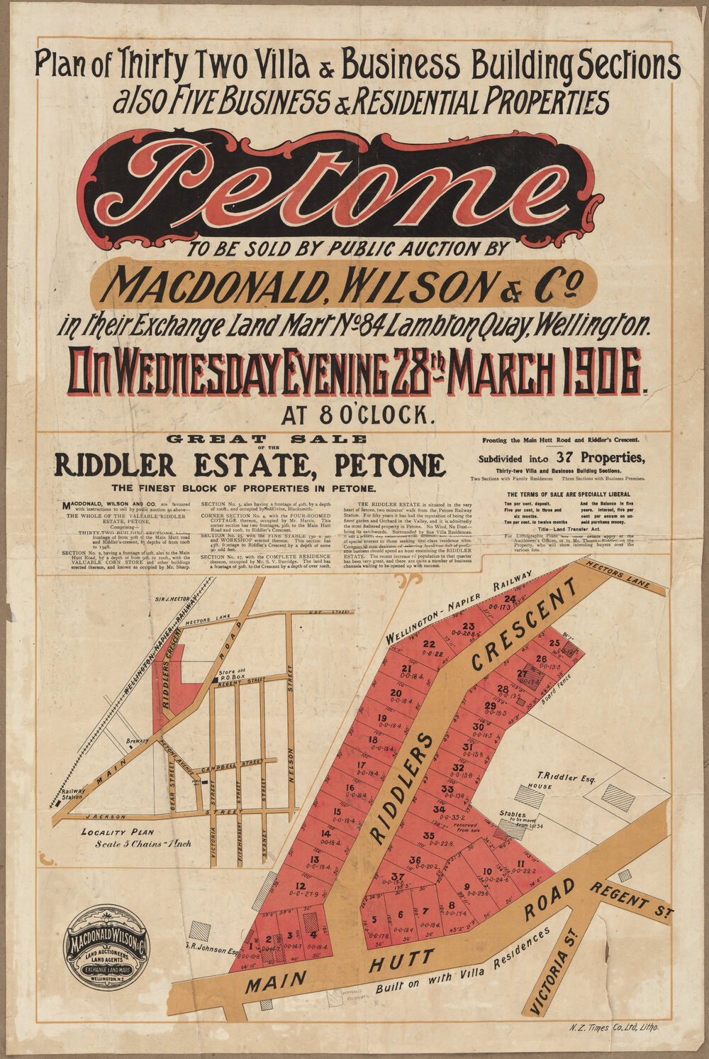 Great Sale of the Riddler Estate, Petone